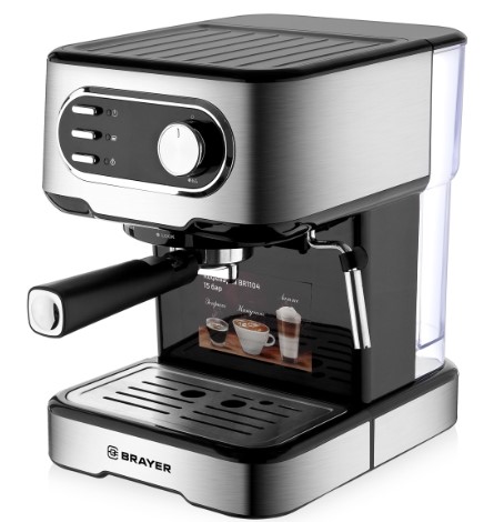 картинка кофеварка рожковая brayer 1104br магазин Tovar-RF.ru являющийся официальным дистрибьютором в России картинка кофеварка рожковая brayer 1104br от магазина Tovar-RF.ru