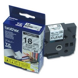 картинка brother tze-141 картридж с лентой (p-touch, 18мм, черный на прозрачном) от магазина Tovar-RF.ru