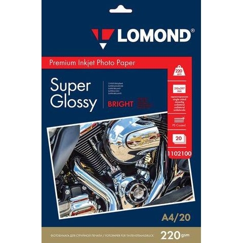 картинка Фотобумага ПРЕМИУМ для стр.печати LOMOND А4, 220 г/м2 односторонняя Bright Super Glossy 20л магазин Tovar-RF.ru являющийся официальным дистрибьютором в России картинка Фотобумага ПРЕМИУМ для стр.печати LOMOND А4, 220 г/м2 односторонняя Bright Super Glossy 20л от магазина Tovar-RF.ru