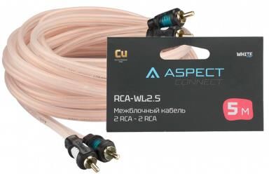 картинка aspect rca-wl2.5, white line, коаксиал, ofc, 2rca-2rca, 5м от магазина Tovar-RF.ru являющимся официальным дистрибьютором в России картинка aspect rca-wl2.5, white line, коаксиал, ofc, 2rca-2rca, 5м от магазина Tovar-RF.ru