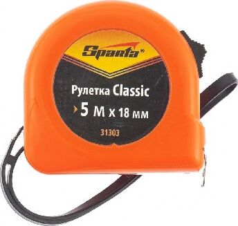 картинка Рулетки SPARTA Рулетка Classic, 5 м х 18 мм, пластиковый корпус 31303 от магазина Tovar-RF.ru