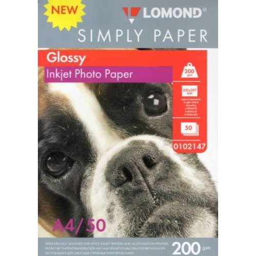 картинка LOMOND 0102147 Фотобумага Simply A4/200г/м2/50л./белый CIE148% глянцевое для струйной печати магазин Tovar-RF.ru являющийся официальным дистрибьютором в России картинка LOMOND 0102147 Фотобумага Simply A4/200г/м2/50л./белый CIE148% глянцевое для струйной печати от магазина Tovar-RF.ru