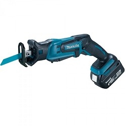 картинка Makita DJR185RME Пила сабельная аккумуляторная [DJR185RME] {18В,2х4Ач Li-ion,0-3000об\м,ход-13мм,рез-50мм,1.5кг,чем,подсв,н-р пилок} от магазина Tovar-RF.ru