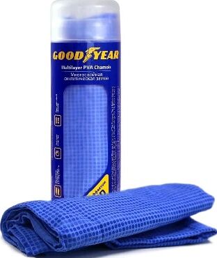 картинка салфетка для автомобиля goodyear gy000002 синтетическая замша 43х64 см с тиснением в тубе от магазина Tovar-RF.ru