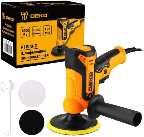 картинка Шлифмашина полировальная сетевая DEKO P1000-D 125мм, 1000Вт 083-1045 от магазина Tovar-RF.ru