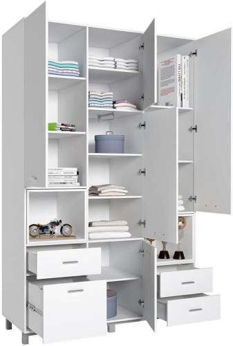 картинка детская мебель polini шкаф трехсекционный kids mirum 2330 белый (4 кор.) от магазина Tovar-RF.ru