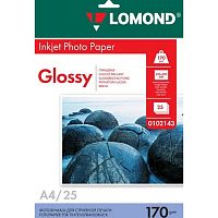 картинка LOMOND 0102143  Фотобумага односторонняя глянцевая А4, 170г/м2, 25 листов от магазина Tovar-RF.ru