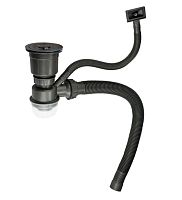 картинка Сифон для мойки FABIA PROFI 8734 Сифон для мойки большая горловина с переливом ГРАФИТ, с отводом под сливной шланг и со съёмной корзинкой для мусора от магазина Tovar-RF.ru