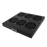 картинка rem модуль вентиляторный 19" 1u, 6 вентиляторов, регул. глубина 390-750 мм  с контроллером, черный r-fan-6k-1u-9005 от магазина Tovar-RF.ru