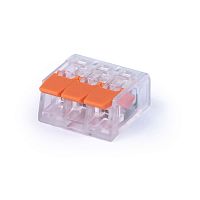 картинка Cabeus MX-413 Клемма соединительная универсальная 3-х проводная с рычагом 0,14-2,5/4,0 (10шт) (WAGO 221-413) от магазина Tovar-RF.ru