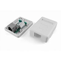 картинка hyperline sb1-1-8p8c-c5e-sh-wh розетка компьютерная rj-45(8p8c), категория 5e, экранированная, одинарная, внешняя, dual idc от магазина Tovar-RF.ru