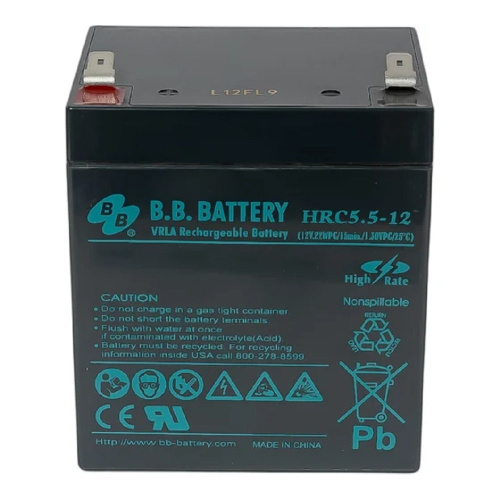 картинка акб b.b. battery hrc 5.5-12 (12в 5.5ач) 132вт/блок, дхшхв 90х70х102 мм, масса 1.62 кг, клеммы f2 магазин Tovar-RF.ru являющийся официальным дистрибьютором в России картинка акб b.b. battery hrc 5.5-12 (12в 5.5ач) 132вт/блок, дхшхв 90х70х102 мм, масса 1.62 кг, клеммы f2 от магазина Tovar-RF.ru