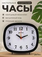 картинка Часы PERFEO (PF_E1968) "PF-TC-021", прямоугольные, черные от магазина Tovar-RF.ru