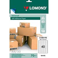 картинка LOMOND 2100195 Наклейки A4/40 (48.5х25.4 мм), 50 листов от магазина Tovar-RF.ru