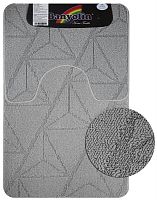 картинка Коврик для ванной САНАКС 00853 Коврик в ванную CROSS-LOOP, двойной, СЕРЫЙ, однотонный, 500х800, 500х400 мм,100% полиэстер от магазина Tovar-RF.ru