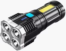 картинка фонарь ultraflash (15195) led51525 4led+cob, 3 вт, 4 реж, micro -usb, бокс черныйот магазина Tovar-RF.ru