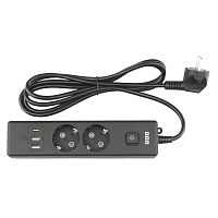 картинка powercube бытовой удлинитель (pc-5b-2m) 2р с/з вык.,3usb, 3500 вт, 16а, 1.9 м, 3*1,0 (черный) {22309} от магазина Tovar-RF.ru