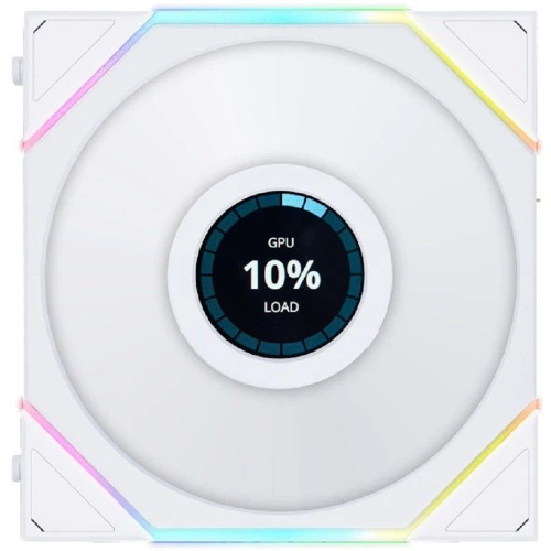 картинка lian li g99.12tllcd1w.r0 вентилятор uni fan tl lcd 120 white /12tllcd1w/ 120х125х28мм (1.6” lcd дисплей, pwm, argb, 200-1900 об/мин, 27dba)  от магазина Tovar-RF.ru