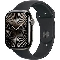 картинка apple watch series 10 46mm jet black aluminium case with black sport band - s/m (mwwp3lw/a) от магазина Tovar-RF.ru
