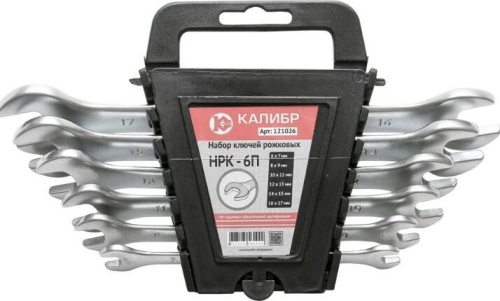 картинка Набор ключей КАЛИБР НРК-6П (6 штук, CRV) от магазина Tovar-RF.ru