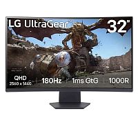 картинка lcd lg 31.5" 32gs60qc-b ultragear {va curved 2560x1440 180hz 1ms 300cd 3000:1 hdr10 2xhdmi2.0 displayport1.4 vesa} от магазина Tovar-RF.ru