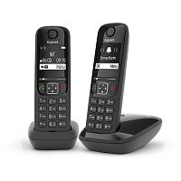 картинка gigaset [l36852-h2816-s301] as690(a) duo р/телефон dect rus черный (труб. в компл.:2шт) аон от магазина Tovar-RF.ru