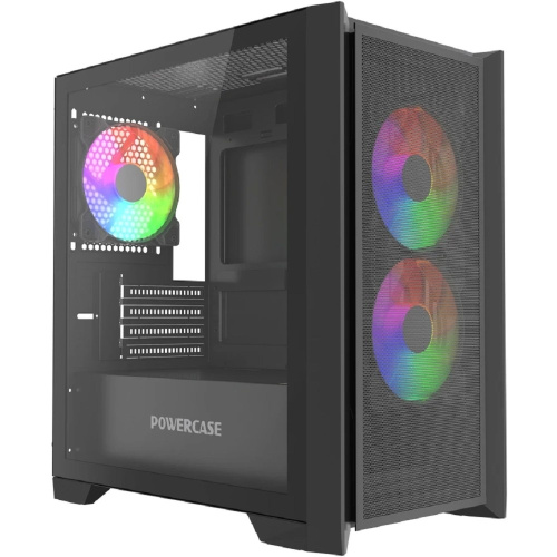 картинка Powercase Alisio Micro Z3B ARGB V2, Tempered Glass, 3x 120mm ARGB fan, чёрный, mATX  (CAMZB-A3-V2) от магазина Tovar-RF.ru