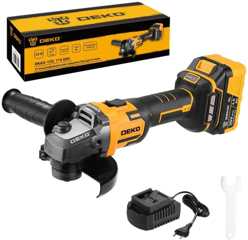 картинка Углошлифовальная машина DEKO DKAG-125, 20В, 1*4.0Ач 083-1063 от магазина Tovar-RF.ru