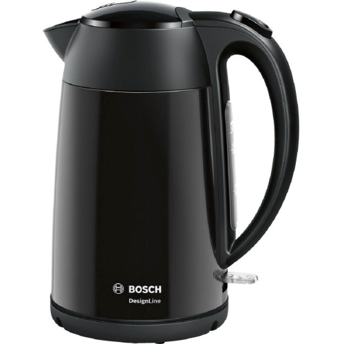 картинка чайник электрический bosch twk3p423 1.7л. 2400вт черный (корпус: нержавеющая сталь) от магазина Tovar-RF.ru