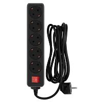 картинка pc pet сетевой фильтр ap01006-3-b 3м (5 розеток, euro, euro/rus), черный {619894} от магазина Tovar-RF.ru