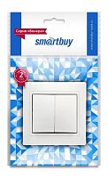 картинка выключатель SMARTBUY (SBE-01w-10-SW2-0-c) Венера, 2-клавишный,белый от магазина Tovar-RF.ru