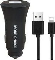 картинка азу more choice (4627151192109) ac23i 2usb 2.4a для 8-pin black от магазина Tovar-RF.ru