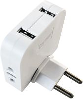 картинка Разветвитеь СПУТНИК SRP204USB 10А 2 гнезда-розетки + 2 USB от магазина Tovar-RF.ru