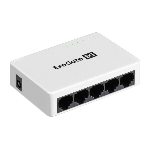 картинка exegate ex298685rus коммутатор неуправляемый exegate edes-1005c (5-портовый utp 10/100mbps, с функцией энергосбережения (green ethernet technology), настольный) от магазина Tovar-RF.ru