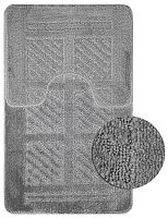 картинка Коврики для ванной САНАКС 00284 CLASSIC UNI КВАДРАТЫ Коврик в ванную двойной СЕРЫЙ 55х90+45х55 см 100% полиэстер от магазина Tovar-RF.ru