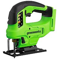 картинка Greenworks GD24JS90 Лобзик 24V, бесщеточный, 90 мм, 0-3000/мин,LED, без АКБ и ЗУ [3601707] от магазина Tovar-RF.ru