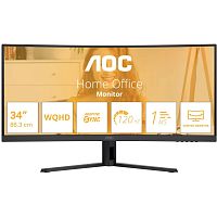 картинка lcd aoc 34" cu34b3e {curved 21:9 3440x1440 120hz 1/4ms 300cd hdmi displayport tilt hdr10 internal vesa} от магазина Tovar-RF.ru