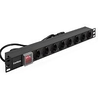 картинка exegate ex280845rus блок розеток exegate serverpro pdu-19h806 al-8s-c14-3-sw, 19", 1u, алюм, 8schuko, кабель с c14 3м от магазина Tovar-RF.ru
