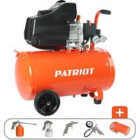 картинка patriot euro 50-260к компрессор [525306316] { мощность: 1.8 квт; напряжение: 230в~50гц; обороты двигателя: 2850 об/мин; производительность: 260 л/мин; объем ресивера: 50 л; давление: 8 бар; вес: 28,5} от магазина Tovar-RF.ru