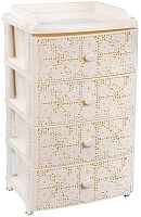 картинка Комод АЛЬТЕРНАТИВА М6839 Лаура 4-х секцион. широкий (сл.кость) от магазина Tovar-RF.ru