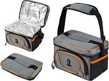 картинка термосумка leonord термосумка ml15009, 5л, р-р: 23x17,5x16,5см, цвет: серый+оранжевый 104932от магазина Tovar-RF.ru