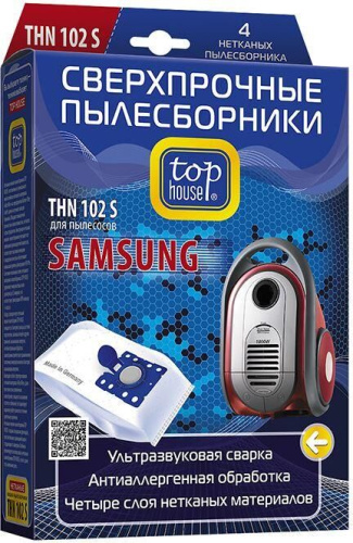 картинка сверхпрочные нетканые пылесборники 4 шт. top house thn 102 s сверхпрочные нетканые пылесборники 4 шт. (392487) от магазина Tovar-RF.ru