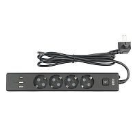 картинка powercube бытовой удлинитель (pc-7b-2m) 4р с/з вык.,3usb, 3500 вт, 16а, 1.9 м, 3*1,0 (черный) {22313} от магазина Tovar-RF.ru