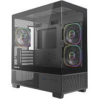 картинка powercase корпус vision micro s4b, tempered glass, type-c, 3x 120mm argb pwm fan, argb+pwm hub, чёрный, matx  (cvmmshb-a3) от магазина Tovar-RF.ru