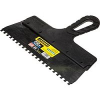 картинка Шпатель STAYER "PROFESSIONAL" нержавеющий зубчатый с пластмассовой ручкой, 250мм, зуб 6х6мм[1009-25-06] от магазина Tovar-RF.ru