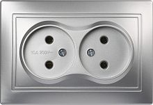 картинка розетка smartbuy (sbe-01s-10-s2-n-c) венера, 1-местная, серебро от магазина Tovar-RF.ru