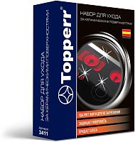 картинка TOPPERR 3411 Набор для ухода за стеклокерамическими поверхностями 3 в 1 (ср-во+скребок+салфетка) R от магазина Tovar-RF.ru