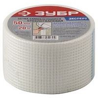 картинка ЗУБР Сетка армировочная стеклотканевая, самоклеящаяся, 3х3мм, 5см х 20м [12465-05-20_z01] от магазина Tovar-RF.ru