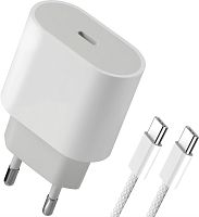 картинка сзу defender (83222) upa-121 20w, usb c,кабель type-c,белый от магазина Tovar-RF.ru