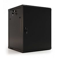 картинка hyperline twb-0645-sr-ral9004 шкаф настенный 19-дюймовый (19"), 6u, 367x 600х 450мм, металлическая передняя дверь с замком, две боковые панели, цвет черный (ral 9004) (разобранный) от магазина Tovar-RF.ru